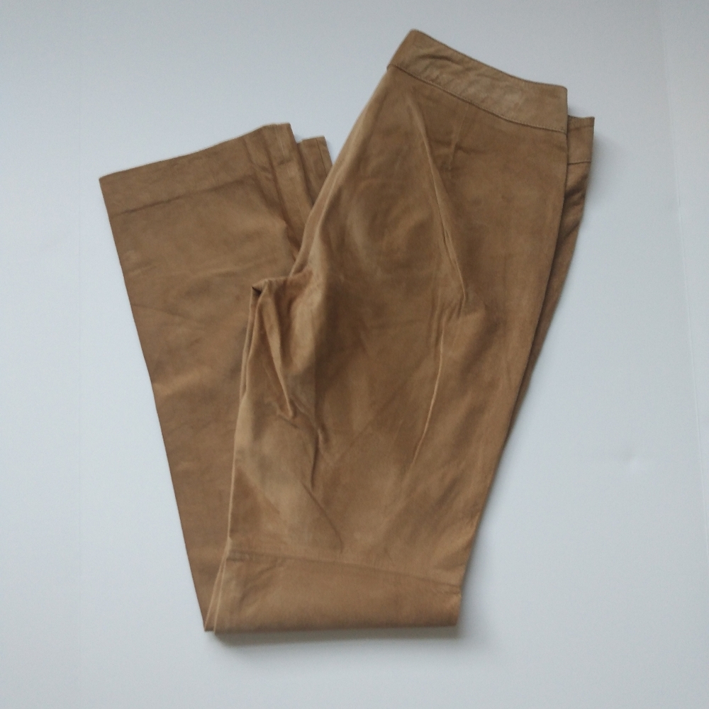 INC International Concepts camel leather pants 8